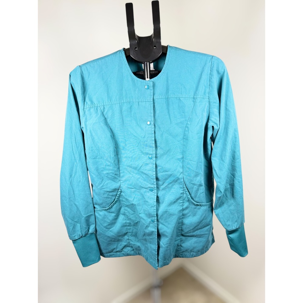 Fashion Seal Healthcare Teal Snap Front Scrub Jacket XS Warm Up Medical‎ Uniform